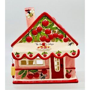 Blue Sky Clayworks Cherry Pie Cottage Tea Light Candle House 8.5 inch READ